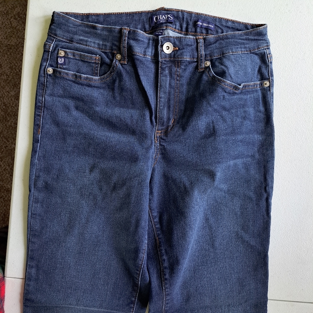 Chaps Mid Rise Crop Kick Jeans - Picture 4 of 7